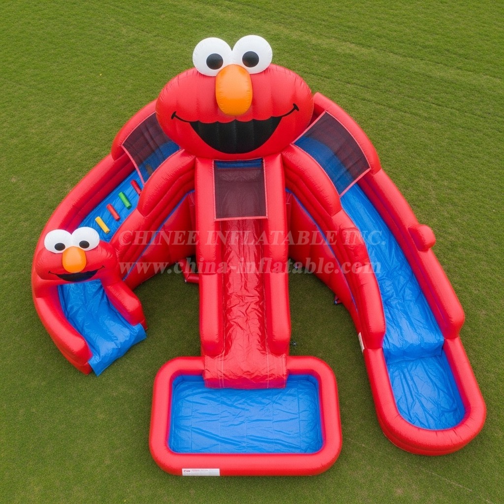 T8-7565 Tickle Me Elmo Theme Inflatable Water Slide