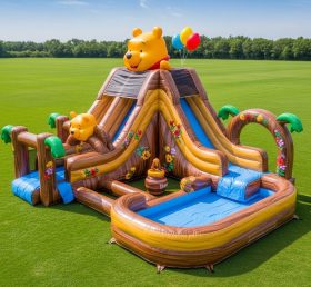 T8-7602 Winnie the Pooh Theme Inflatable Water Slide