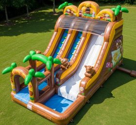 T8-7605 Winnie the Pooh Theme Inflatable Water Slide