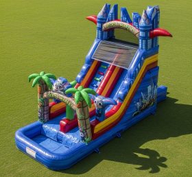 T8-7619 Zootopia Theme Inflatable Water Slide