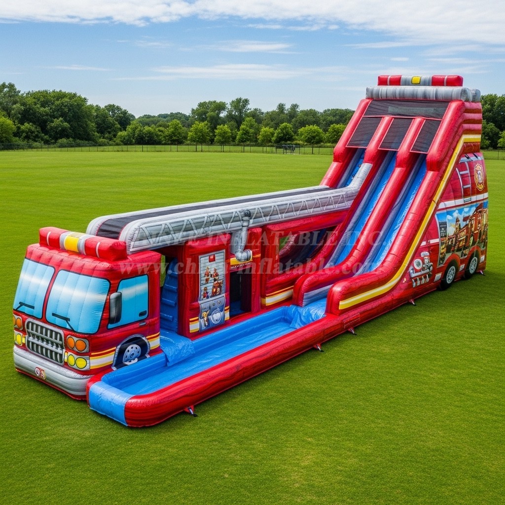 T8-7668 Firetruck Theme Giant Slide