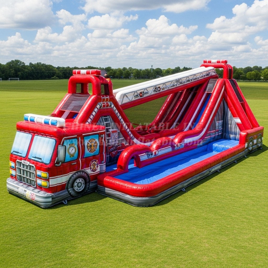 T8-7669 Firetruck Theme Giant Slide