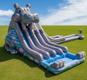 T8-7677 Hippo Theme Giant Slide