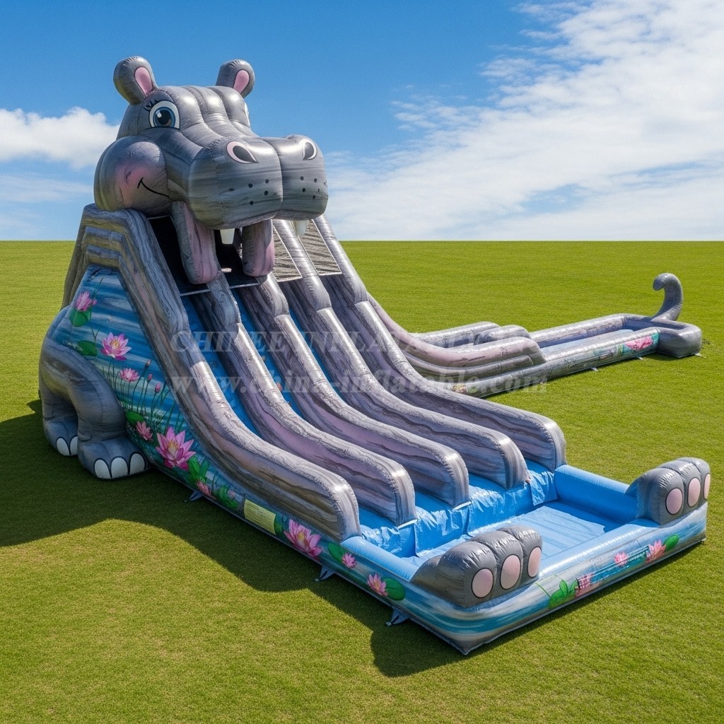 T8-7677 Hippo Theme Giant Slide
