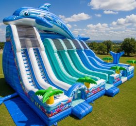 T8-7753 Dolphin Theme Inflatable Slide