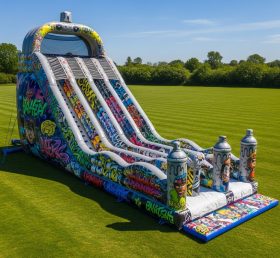 T8-9071 Graffiti Inflatable Slide