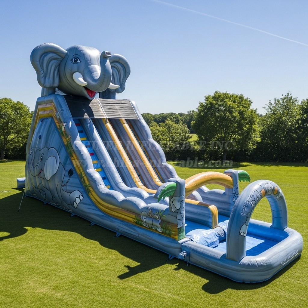 T8-9228 Elephant Theme Inflatable Water Slide