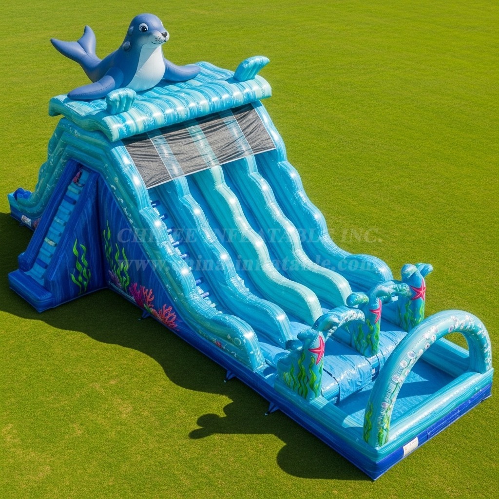 T8-9230 Ocean Seal Inflatable Water Slide
