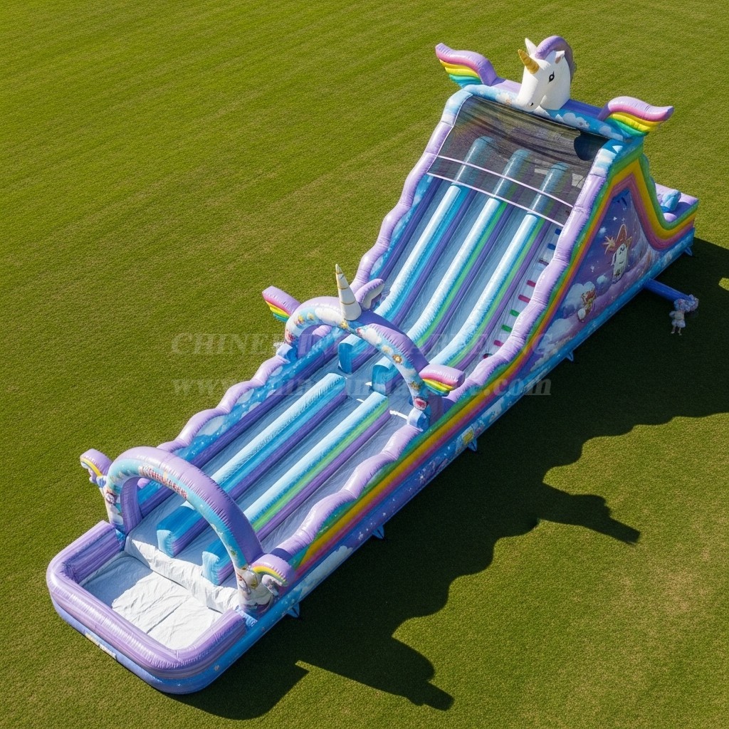 T8-9244 Unicorn Rainbow Inflatable Water Slide