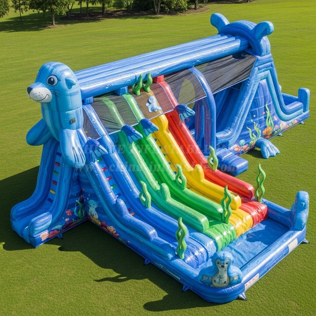 T8-9257 Sea Lion Underwater Inflatable Water Slide