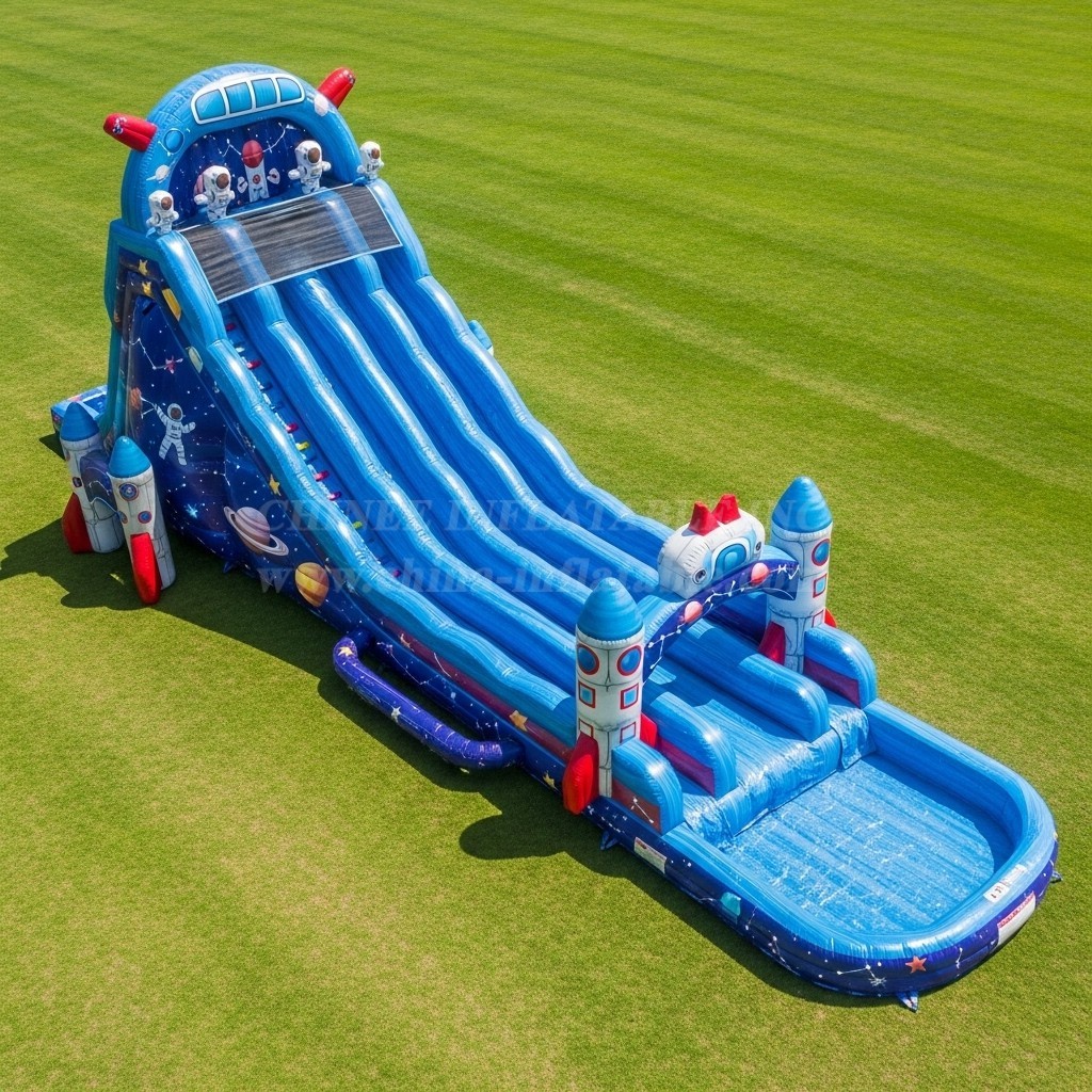 T8-9258 Space Rocket Inflatable Water Slide