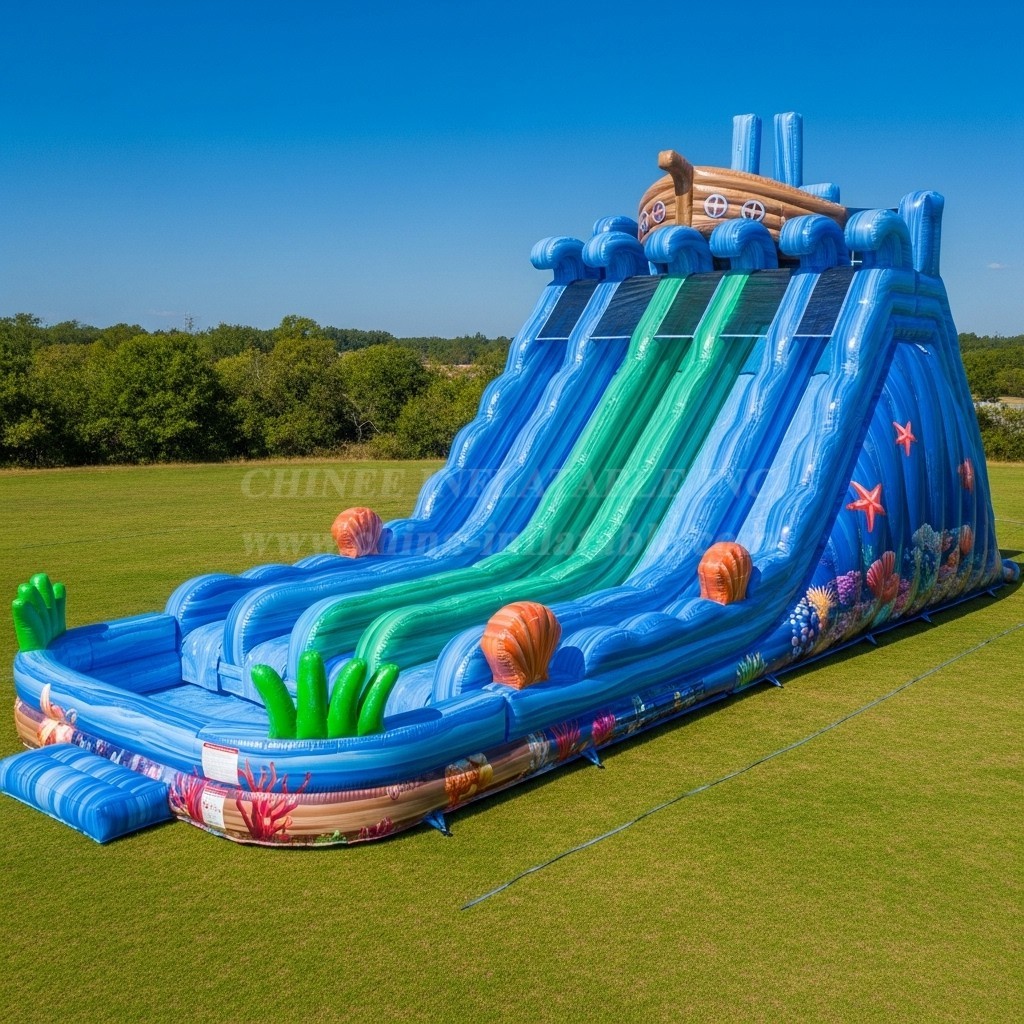 T8-9266 Ocean Theme Inflatable Water Slide