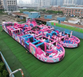 CR2-12 Barbie Theme Challenging Run Giant Inflatable Obstacle Courses