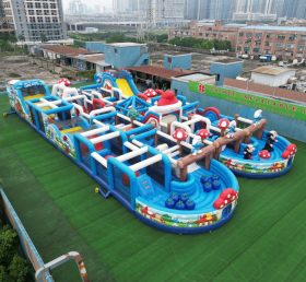 CR2-153 The Smurfs Theme Challenging Run Giant Inflatable Obstacle Courses