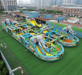 CR2-193 Elephant Theme Challenging Run Giant Inflatable Obstacle Courses