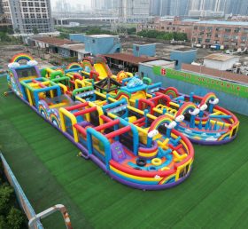 CR2-229 Rainbow Theme Challenging Run Giant Inflatable Obstacle Courses