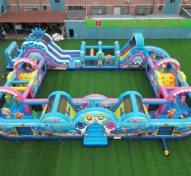 CR2-264 Baby Shark Theme Challenging Run Giant Inflatable Obstacle Courses