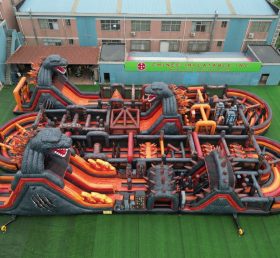 CR2-299 Godzilla Theme Challenging Run Giant Inflatable Obstacle Courses