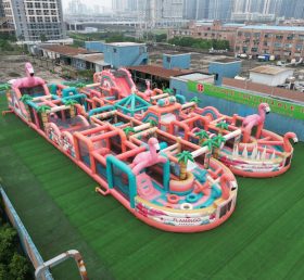 CR2-39 Flamingo Theme Challenging Run Giant Inflatable Obstacle Courses