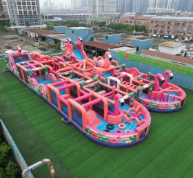 CR2-40 Flamingo Theme Challenging Run Giant Inflatable Obstacle Courses