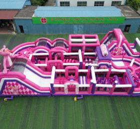 CR2-421 Pink Panther Theme Challenging Run Giant Inflatable Obstacle Courses