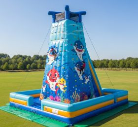 T11-4132 Baby Shark Theme Inflatable Climbing Wall