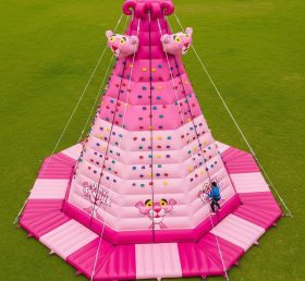 T11-4327 Pink Panther Theme Inflatable Climbing Wall