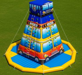 T11-4513 Bus Theme Inflatable Climbing Wall