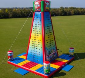 T11-4600 Food Trucks Theme Inflatable Climbing Wall