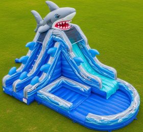 T8-9345 Shark Theme Inflatable Water Slide