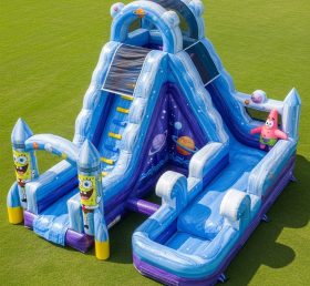 T8-9356 Spongebob Theme Inflatable Water Slide